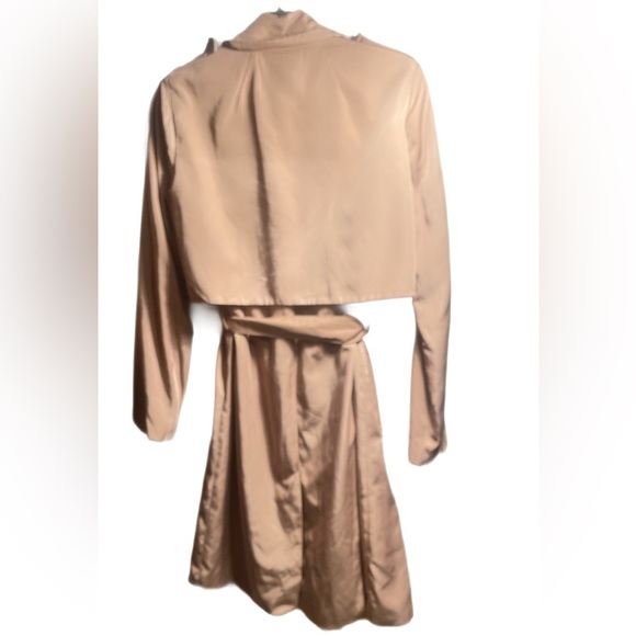 Zara day 2 nite trend camel lined silky feel modal 2 pcket lightweight jacket XS - Picture 3 of 5